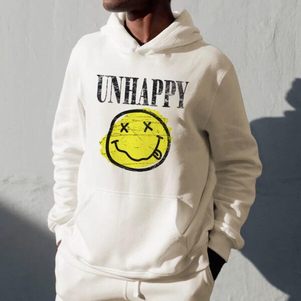 Unhappy Face Graphic Print Men's Oversize Hoodie by Shopnova 320g