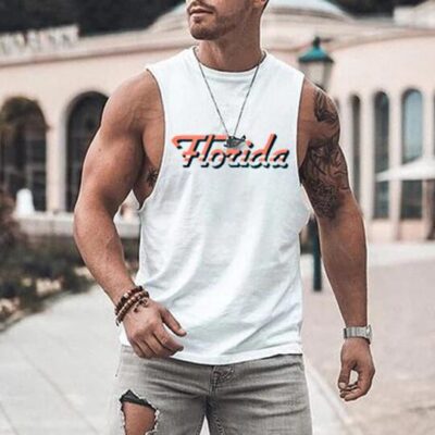 Florida Letter Print Men's Tank Top by Shopnova