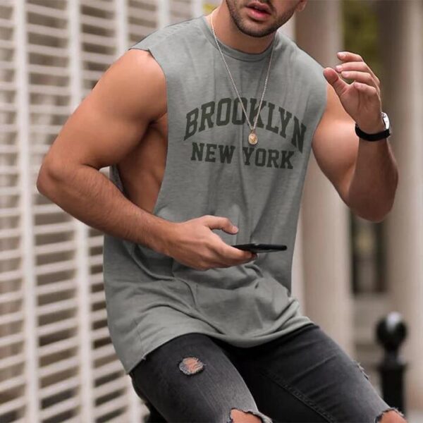 BROOKLYN Alphabet Print Men's Tank Top by Shopnova