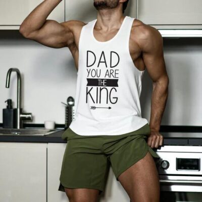DAD YOU ARE THE KING Print Father's Day Men's Tank Top by Shopnova