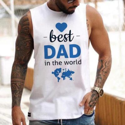 Shopnova Dad Letter Graphic Print Men's Summer Tank Top