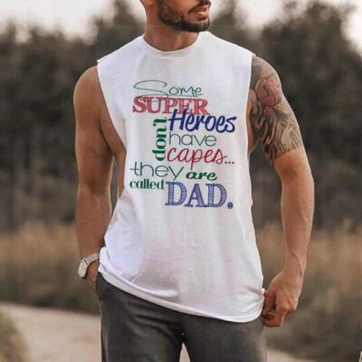 Shopnova Father's Day Graphic Print Men's Casual Tank Top