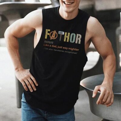 Shopnova Father's Day Graphic Print Men's Casual Tank Top