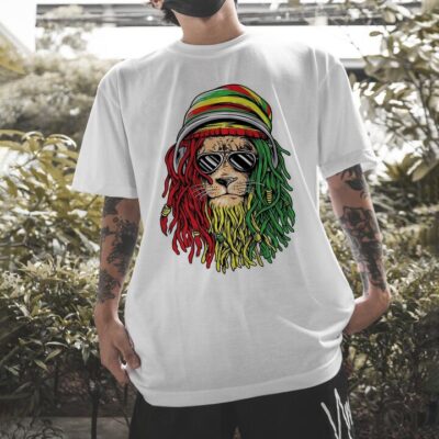 Reggae Music T-Shirts Rasta Lion Printed Men's Tee by Shopnova