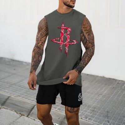 Rocket Graphic Print Casual Men's Tank Top by Shopnova