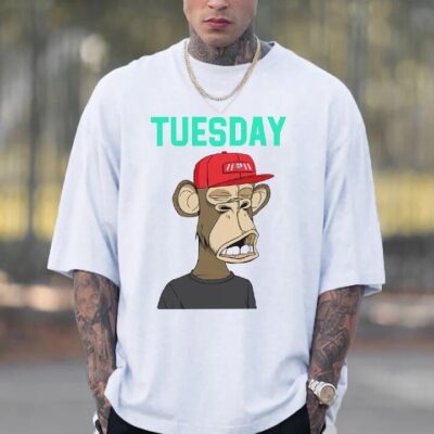 NFT Monkey Novelty Graphic Men's Funny T-Shirt Days of the Week T-shirt by Shopnova.