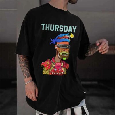 NFT Monkey Novelty Graphic Men's Funny T-Shirt Days of the Week T-shirt by Shopnova.
