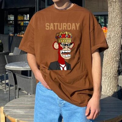 NFT Monkey Novelty Graphic Men's Funny T-Shirt Days of the Week T-shirt by Shopnova.