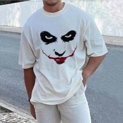 Joker Face T-Shirt Men's Oversized T-Shirts by Shopnova