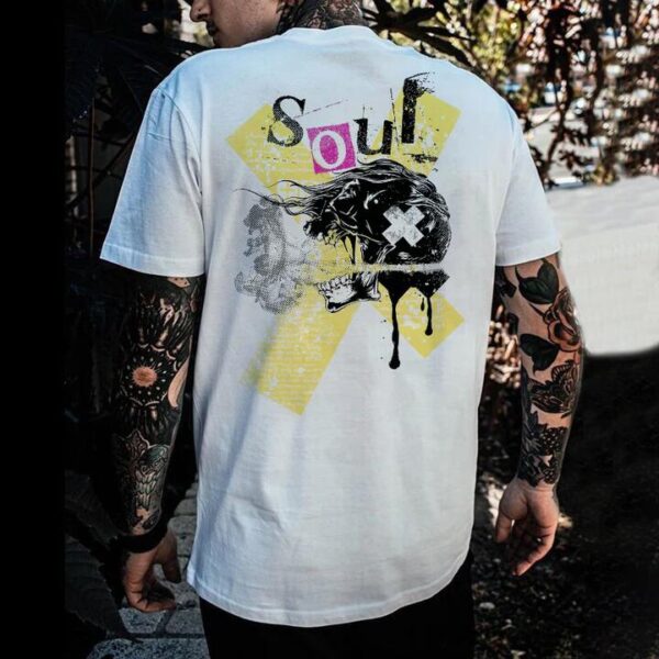 Skull Graphic T-Shirt Men's Casual Vintage T-Shirts by Shopnova