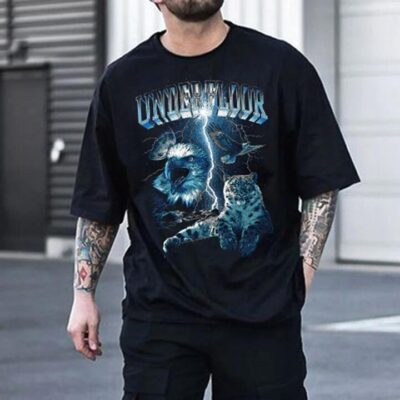 Animal Tee Lightning Printed Men's Casual T-shirts by Shopnova