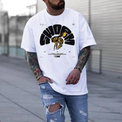 Gloden Bee Print Oversize Men's Streetwear T-shirts By Shopnova