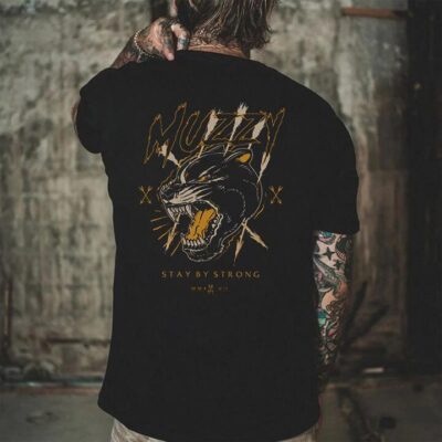 Black Panther Animal Printed Men's Oversized T-Shirt by Shopnova