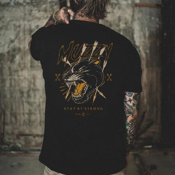 Black Panther Animal Printed Men's Oversized T-Shirt by Shopnova