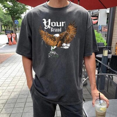 Eagle and Letter Graphic Men's Streetwear T-shirts by Shopnova