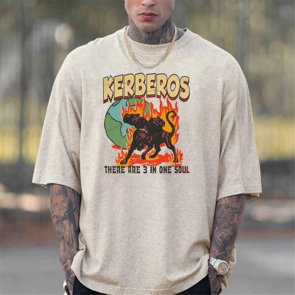 Kerberos Dog T-shirts Men's Oversied Casual Tee by Shopnova