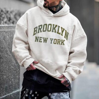 BROOKLYN Alphabet Graphic Print Men's Oversize Hoodie by Shopnova