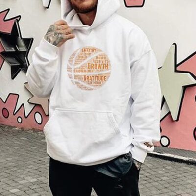 Basketball Alphabet Graphic Print Men's Oversize Street Style Hoodie by Shopnova