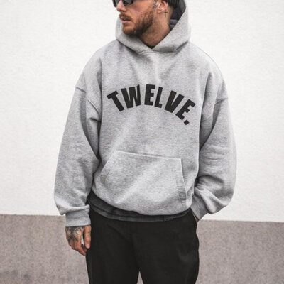 Alphabet TWELVE Graphic Print Men's Oversize Hoodie by Shopnova