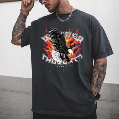 Eagle and Letter Graphic Men's Oversized T-shirts by Shopnova