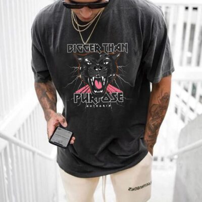 Black Panther Graphics Men's Oversized T-shirts by Shopnova