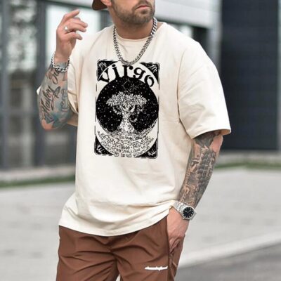 Constellation Unisex Tshirt Virgo Men's Oversized T-Shirts by Shopnova
