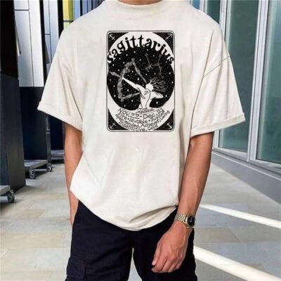 Constellation Unisex Tshirt Sagittarius Men's Oversized T-Shirts by Shopnova
