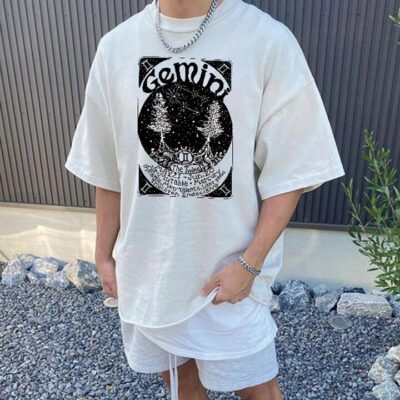 Constellation Unisex Tshirt Gemini Men's Oversized T-Shirts by Shopnova
