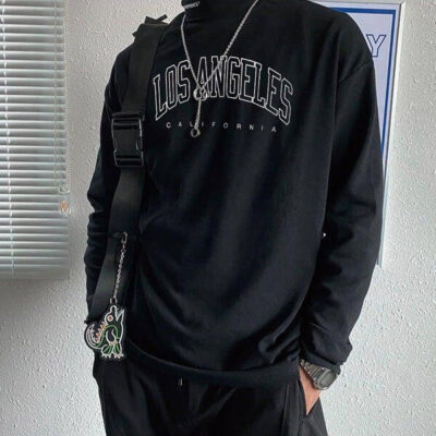 Los Angeles Print Men's Casual Long Sleeve T-Shirts