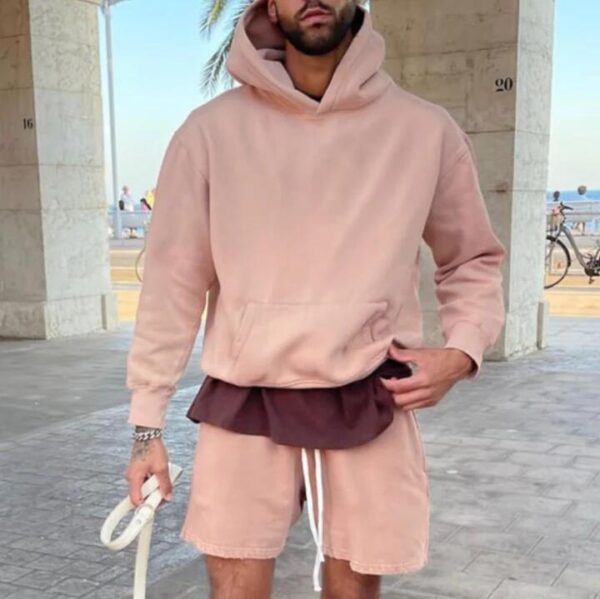 Shopnova Men's Plain Basic Fleece Hoodie Pink 320g