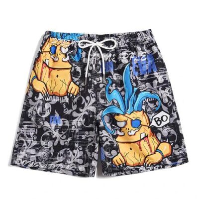 Men's beach pants loose casual cartoon printed shorts