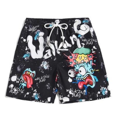 Men's beach pants loose casual cartoon printed shorts