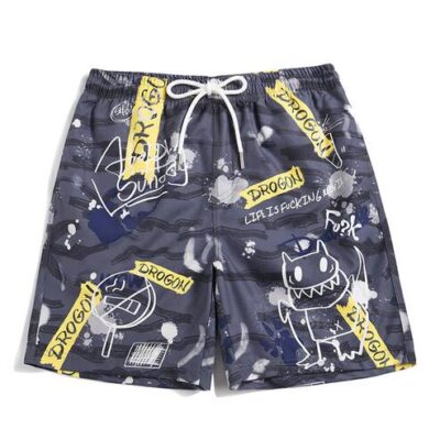 Men's beach pants loose casual cartoon printed shorts