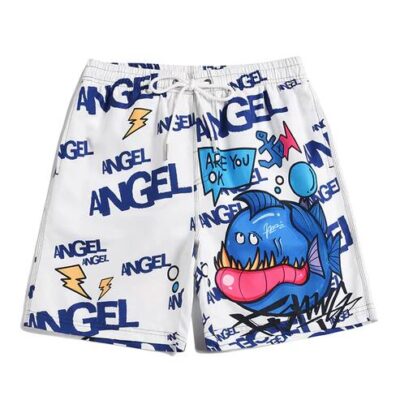 Men's beach pants loose casual cartoon printed shorts