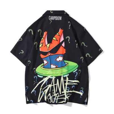 Men's Short Sleeve Shirt Men's couple loose summer hip hop Hawaiian style shirt