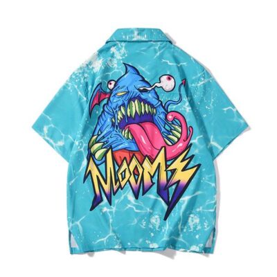 Men's Short Sleeve Shirt Men's couple loose summer hip hop Hawaiian style shirt