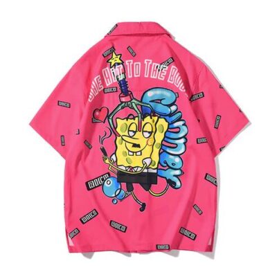 Men's Short Sleeve Shirt Men's couple loose summer hip hop Hawaiian style shirt