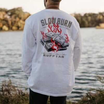 Slow Burn Graphic Print Casual Men's Long Sleeve T-Shirt