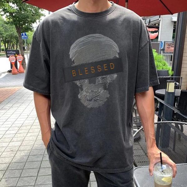 Blessed T-shirt Skull Printed Men's Oversized T-Shirts by Shopnova