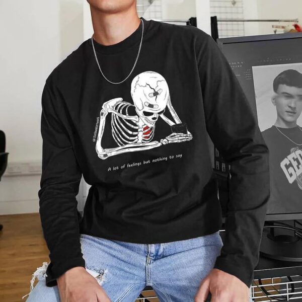 Skull Graphic Casual Long Sleeve Men's T-Shirt