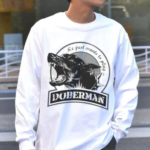 Doberma Men's Dog Print Long Sleeve T-Shirts