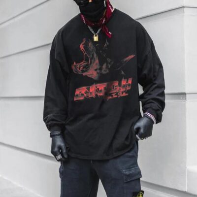 Doberma Men's Dog Print Long Sleeve T-Shirts