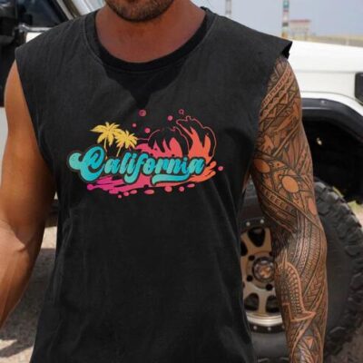 NOVAROPA™California Men's Surf Tank Top-B