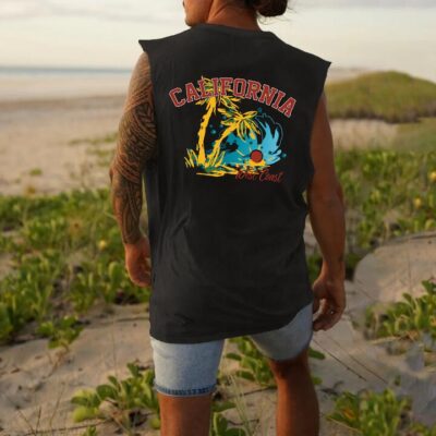NOVAROPA™California West Coast Men's Beach Tank Top-B
