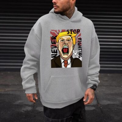 NOVAROPA™Never Stop Fighting Hoodie Inspired by Trump
