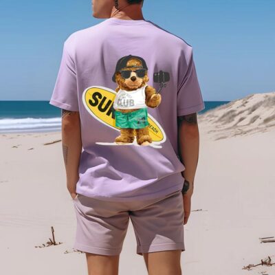 Surfing Bear Men's Cotton T-shirt 230g