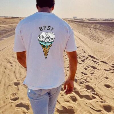 Skull Ice Cream Cone Men's Cotton T-shirt 230g