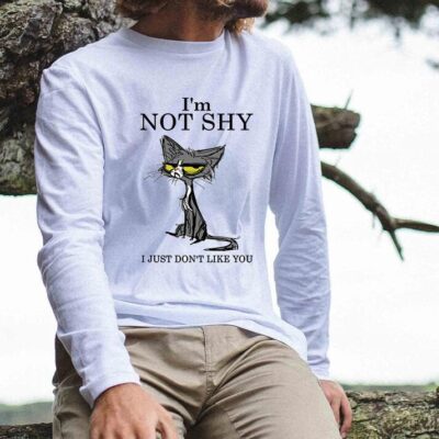 Cat Print Long Sleeve Cotton Tee