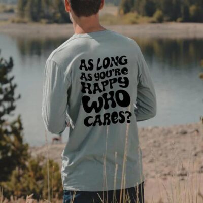 Letter Print Men's Long Sleeve Cotton Tee