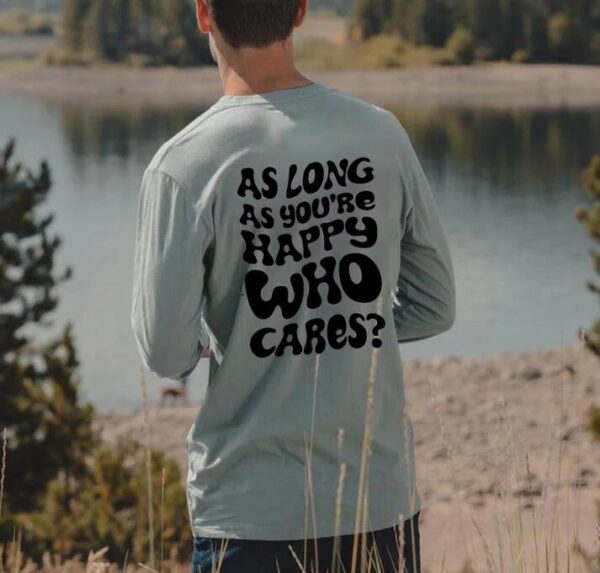 Letter Print Men's Long Sleeve Cotton Tee
